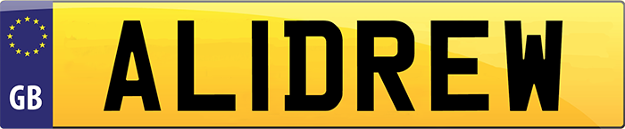 Alidrew Number Plates Logo